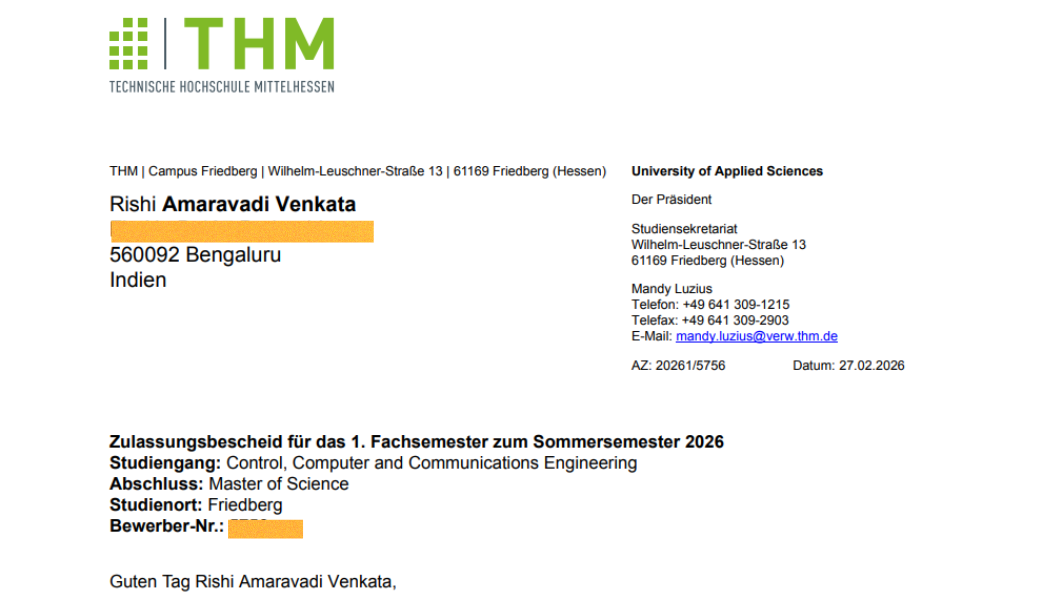 M.Sc Control, Computer and Communications Engineering